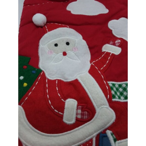 Pottery Barn Kids elodie Christmas Stocking Santa Train Holiday Xmas Quilted Red - Picture 4 of 11
